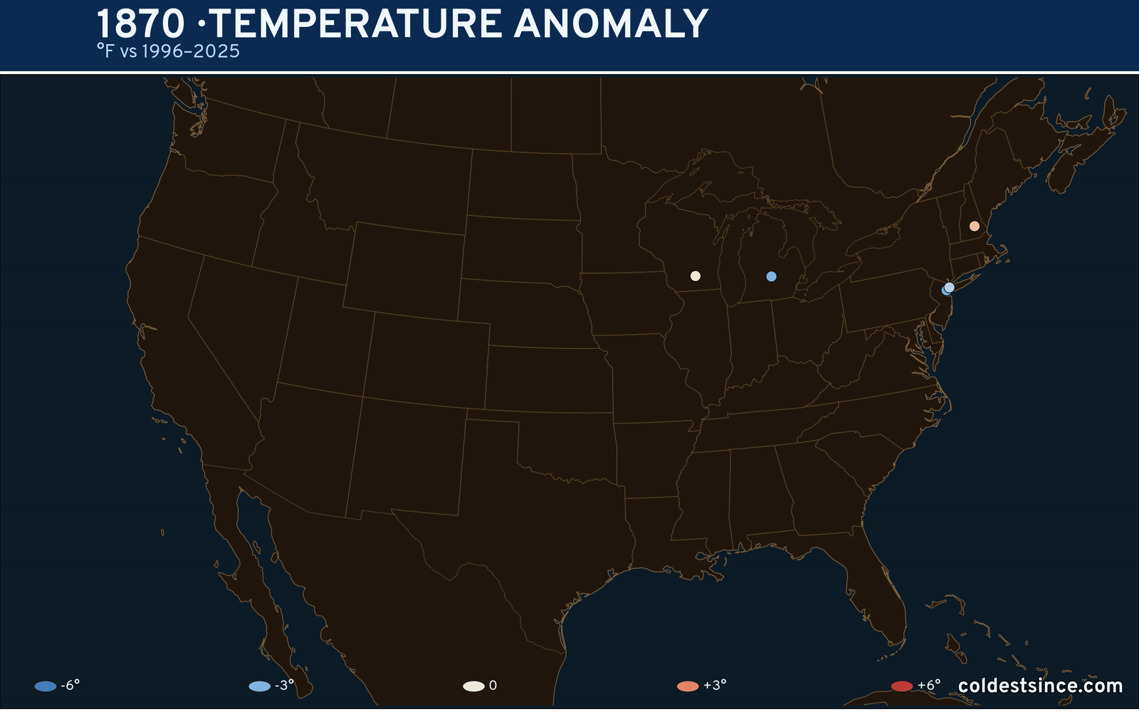 1870 U.S. temperature anomaly map
