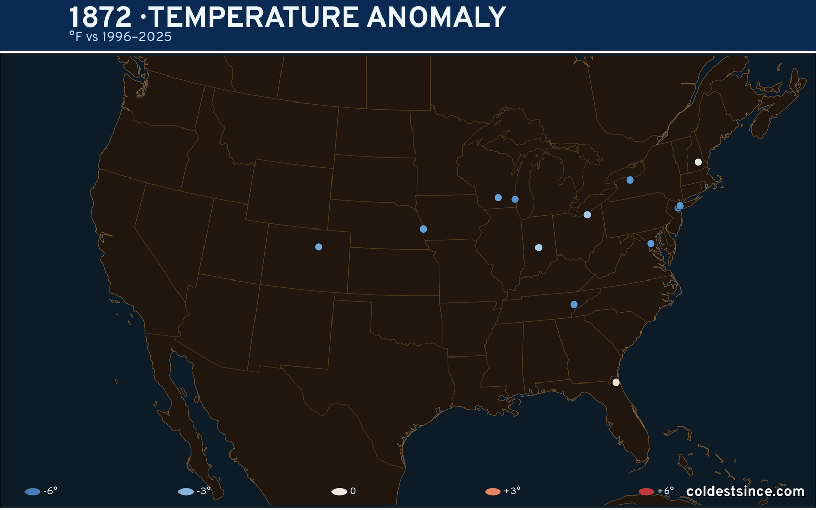 1872 U.S. temperature anomaly map