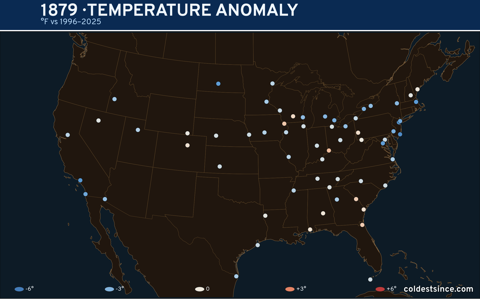 1879 U.S. temperature anomaly map