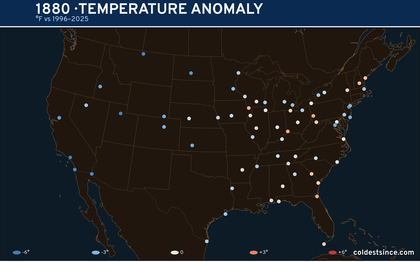1880 U.S. temperature anomaly map