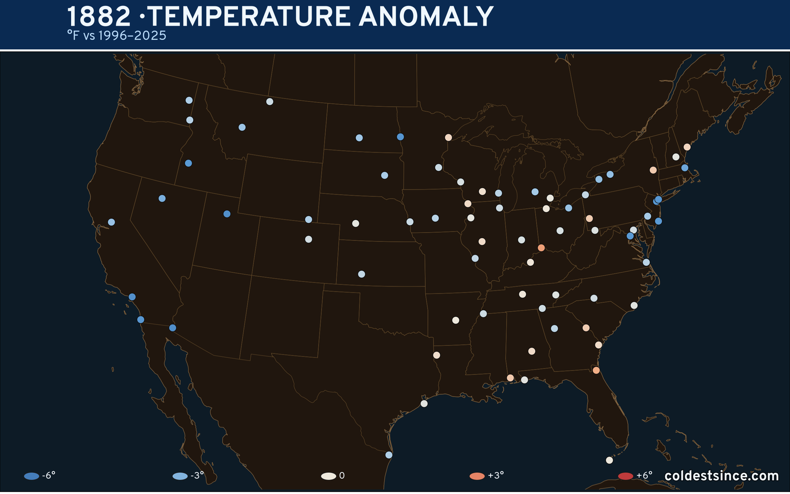 1882 U.S. temperature anomaly map