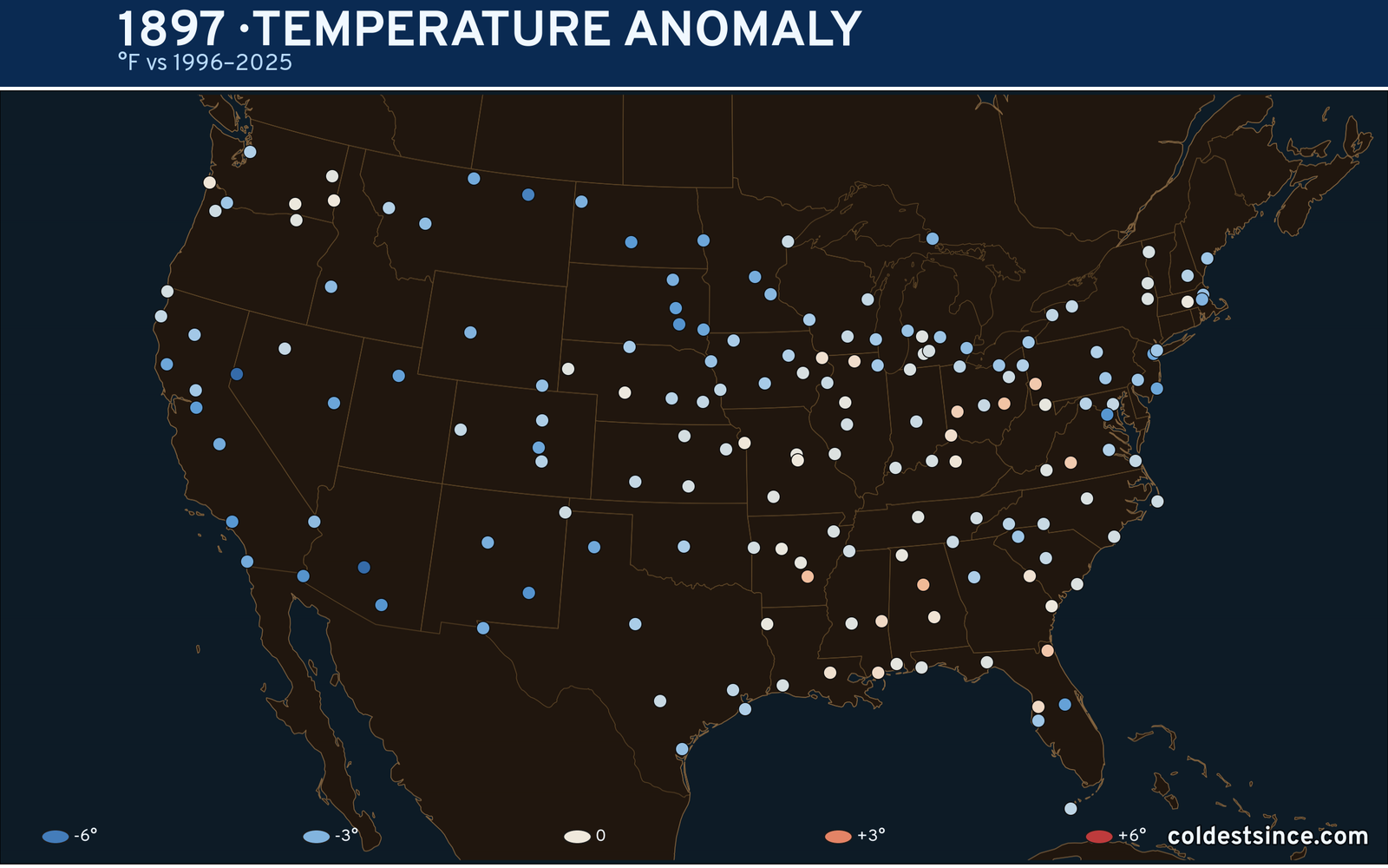 1897 U.S. temperature anomaly map