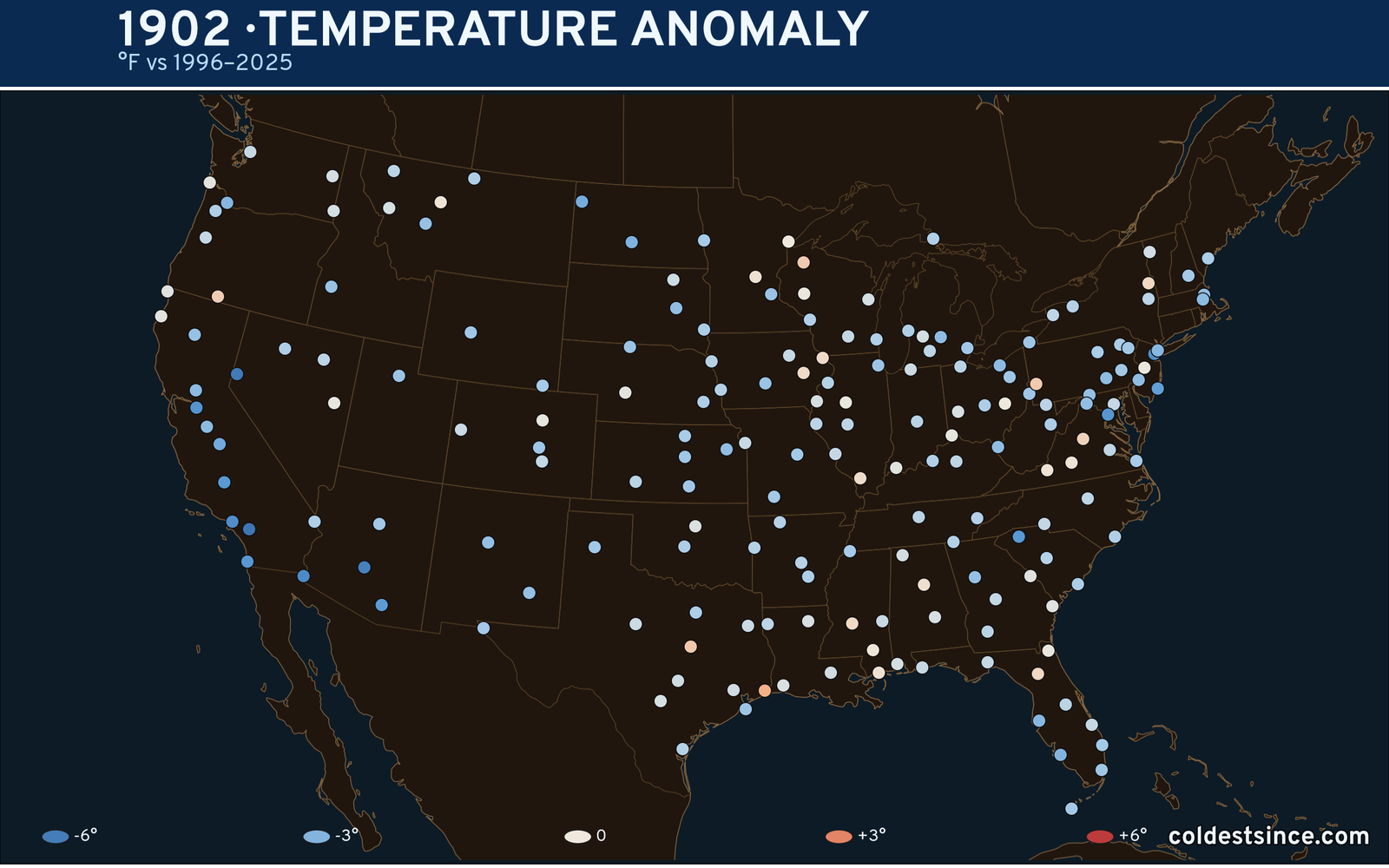 1902 U.S. temperature anomaly map