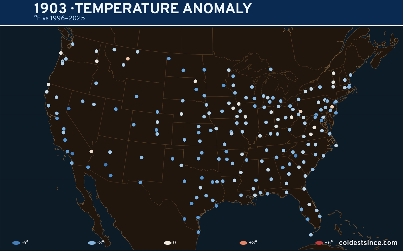 1903 U.S. temperature anomaly map