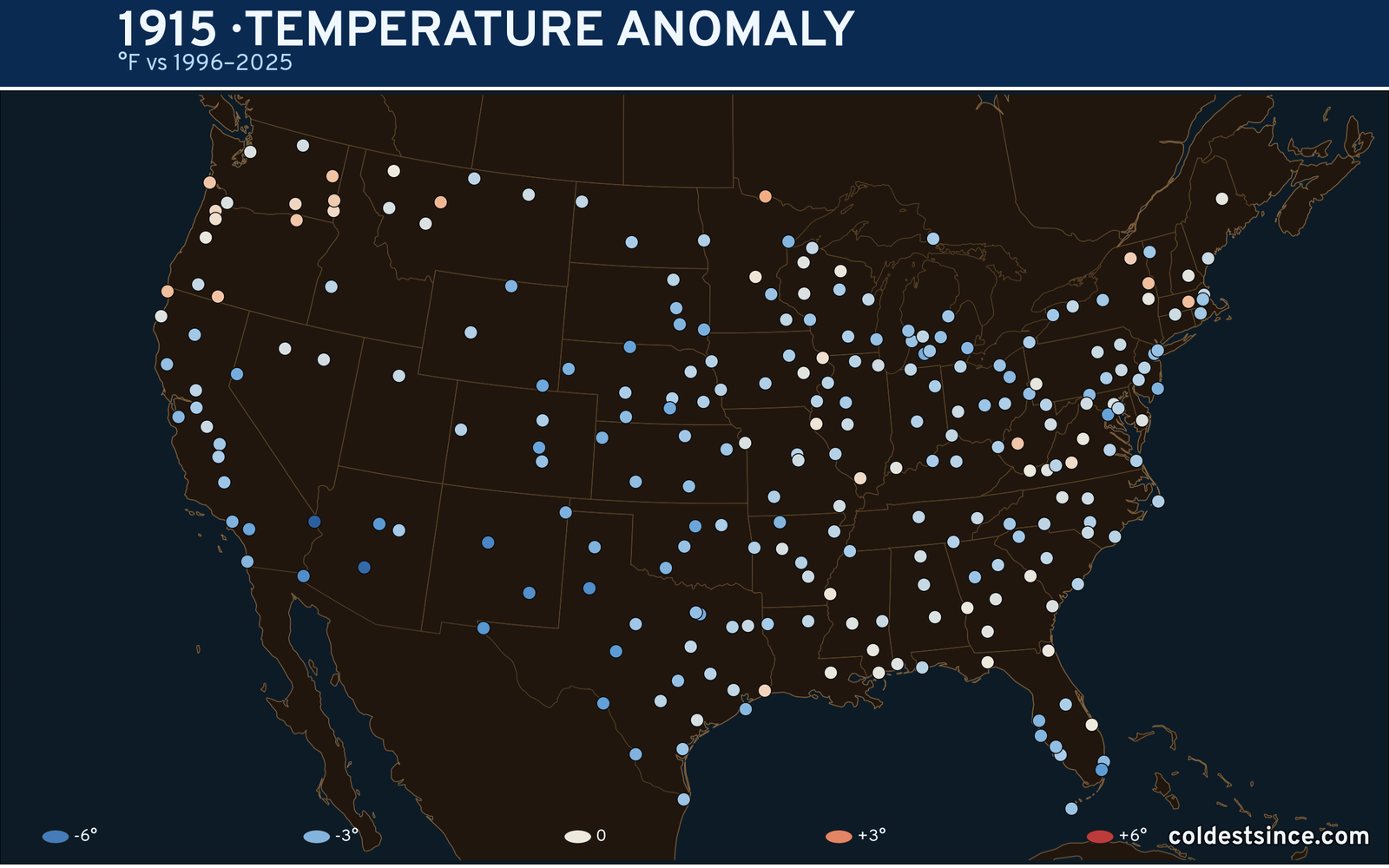 1915 U.S. temperature anomaly map