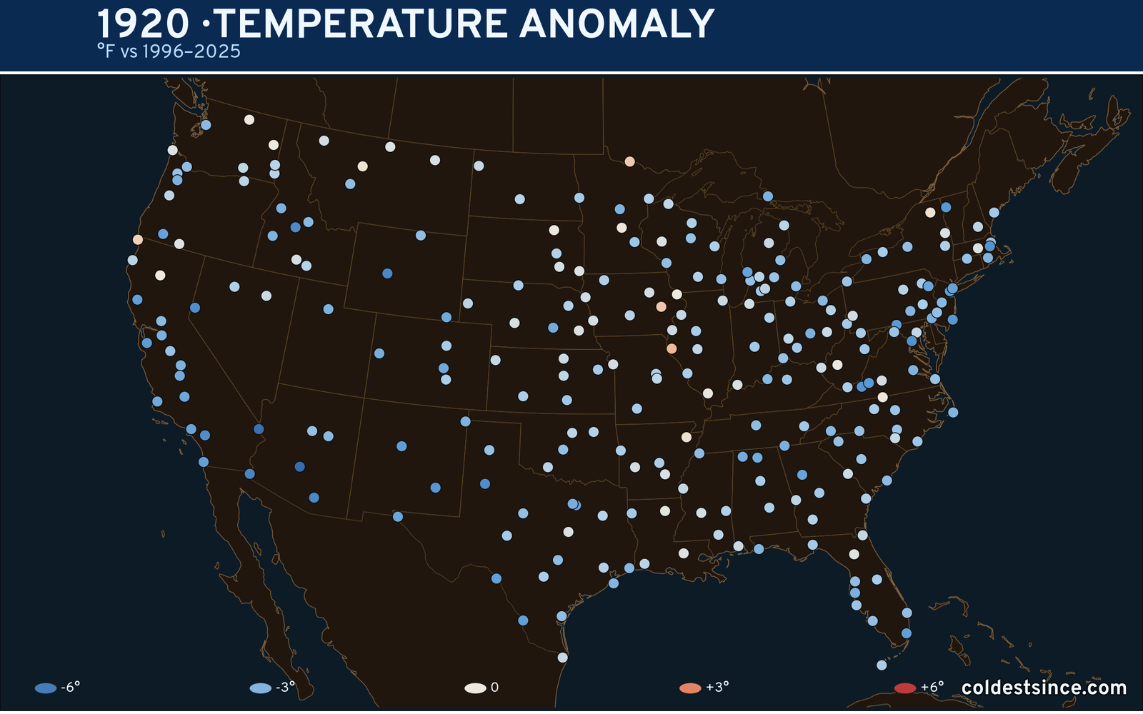 1920 U.S. temperature anomaly map