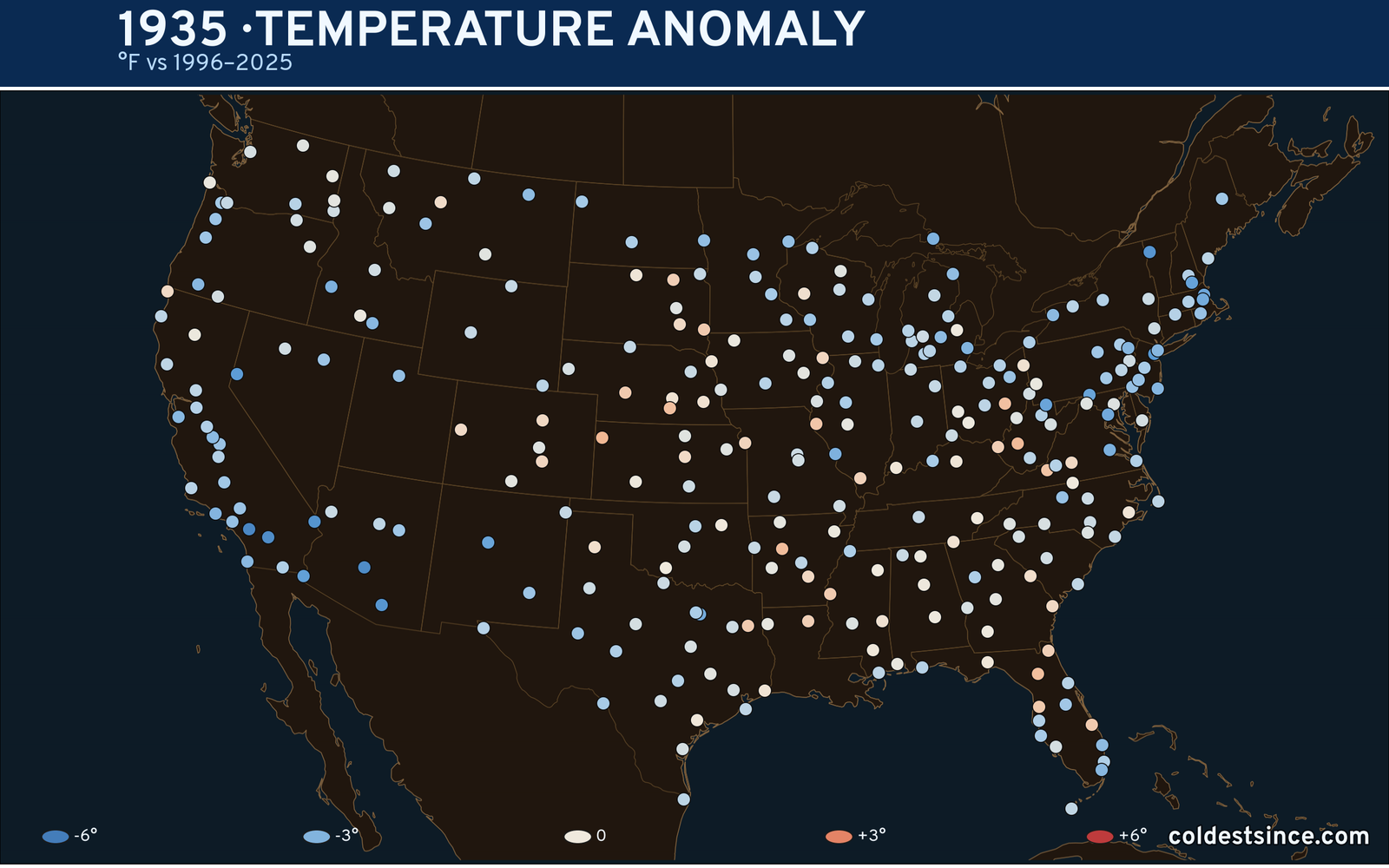 1935 U.S. temperature anomaly map