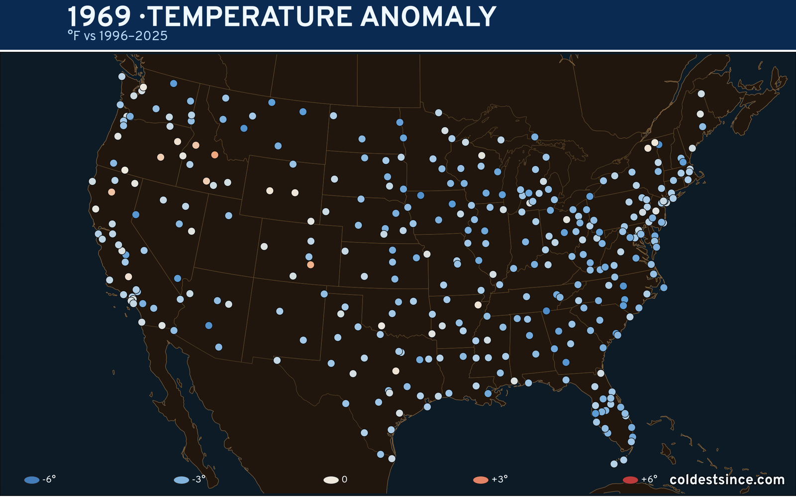 1969 U.S. temperature anomaly map