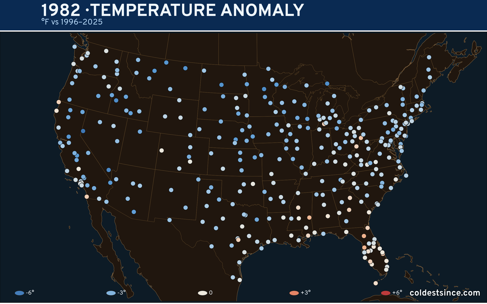 1982 U.S. temperature anomaly map
