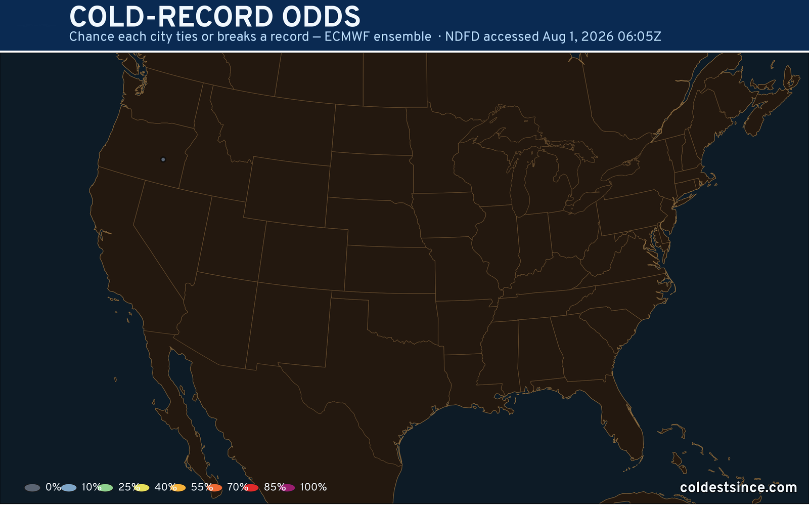Records at risk / odds map